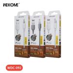 Cáp Sạc Nhanh Wekome WDC-092i Lightning 3m, dòng điện 2.4A ổn định, tốc độ truyền dữ liệu 480Mb/s, hỗ trợ USB to Lightning/Micro/Type-C, dây dài 3m tiện lợi, màu đen và trắng sang trọng, phụ kiện chính hãng bền bỉ cho iPhone, Android và tablet