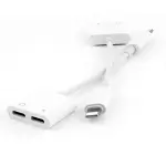 Adapter Lightning 2 trong 1, cáp chuyển iPhone, hỗ trợ sạc nhanh và nghe nhạc, hộp trắng tiện lợi