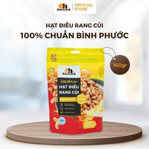 Hạt Điều Rang Củi 160g Oh! Smile Nuts, hạt điều rang củi thơm giòn, giữ nguyên dưỡng chất & vị béo, snack lành mạnh thích hợp mọi lúc — từ văn phòng tới dã ngoại