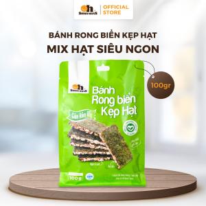 Bánh Rong Biển Kẹp Hạt Dinh Dưỡng Oh Smile Nuts 100g, Hỗn Hợp Hạt Điều, Hạnh Nhân, Óc Chó, Bí Xanh, Gạo Lứt, Rong Biển Khô, Mật Ong, Snack Healthy Cho Mọi Lứa Tuổi