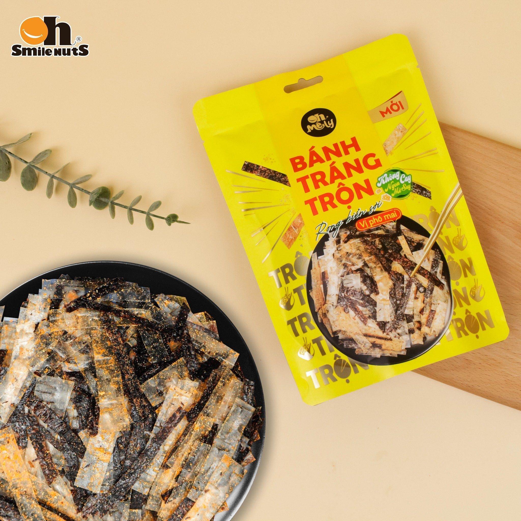 Bánh Tráng Trộn Rong Biển Sợi Vị Phô Mai Không Cay 30g Oh Smile Nuts, Quái Thú Ăn Vặt Thức Tỉnh Với Rong Biển Giàu I-ốt Xây Lập Tuyến Giáp Bất Diệt, Phô Mai Béo Thơm Thấm Sâu Sợi Bánh Tráng Mềm Mại, Gói Zip Bí Ẩn Giữ Tươi Sống Động Vĩnh Hằng