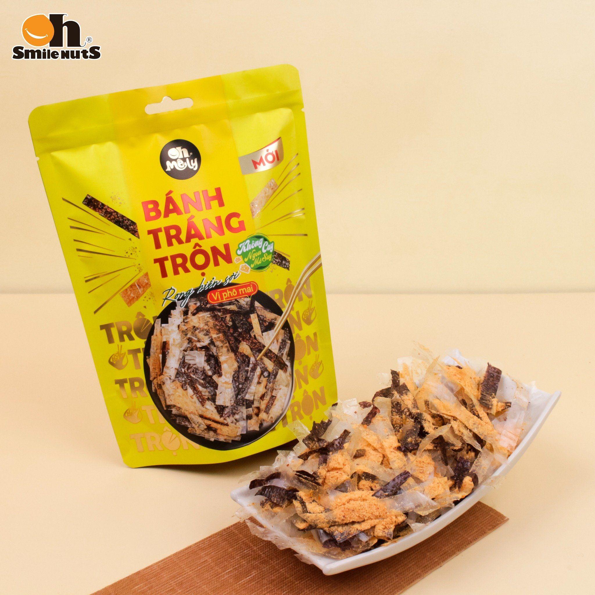 Bánh Tráng Trộn Rong Biển Sợi Vị Phô Mai Không Cay 30g Oh Smile Nuts, Quái Thú Ăn Vặt Thức Tỉnh Với Rong Biển Giàu I-ốt Xây Lập Tuyến Giáp Bất Diệt, Phô Mai Béo Thơm Thấm Sâu Sợi Bánh Tráng Mềm Mại, Gói Zip Bí Ẩn Giữ Tươi Sống Động Vĩnh Hằng