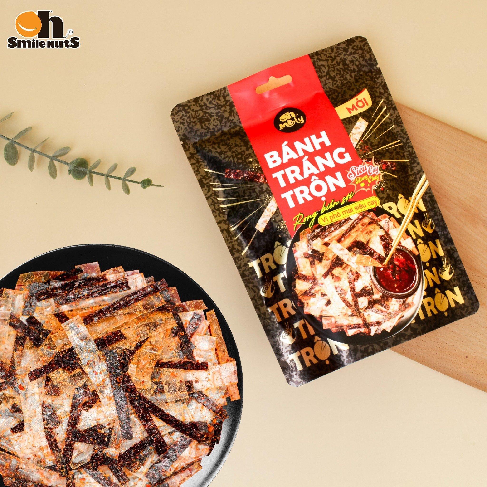 Bánh Tráng Trộn Rong Biển Sợi Vị Phô Mai Siêu Cay 30g Oh Smile Nuts, Món Ăn Vặt Gây Nghiện Với Rong Biển Giàu I-ốt Tăng Cường Sức Khỏe Tuyến Giáp, Phô Mai Béo Ngậy Quyện Cay Nồng Nàn, Đóng Gói Zip Tiện Lợi Mang Theo Mọi Lúc