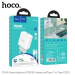 Bộ Sạc Hoco C104A PD20W, Sạc Nhanh Lightning Type-C, Vật Liệu Chống Cháy Cao Cấp, Hỗ Trợ Nhiều Chuẩn Sạc, Dây 1m Siêu Dẻo, Phù Hợp iPhone iPad, Tốc Độ Sạc Nhanh Và Ổn Định