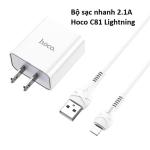 Bộ sạc Hoco C81 Lightning ip 2.1A, USB tích hợp cáp Micro/Type-C/Lightning, sạc nhanh 5V-2.1A, tương thích 99% thiết bị USB, chống cháy bền bỉ, nhỏ nhẹ tiện dụng, lý tưởng dùng tại nhà, văn phòng và du lịch.