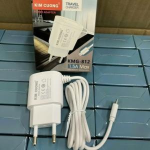 Bộ sạc Kim Cương KMG 812, Sạc Liền Dây Micro USB 1 m Cho Điện Thoại Samsung Xiaomi Vivo Vsmart Realme, Thiết Kế Nhỏ Gọn Tiện Lợi Du Lịch Công Tác, Tương Thích Rộng, An Toàn – Giải Pháp Sạc Nhanh Cho Mọi Thiết Bị