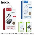 Bộ Sạc Nhanh 18W Hoco C12Q, Type-C & Micro, LED Báo Pin, Sạc Nhanh QC3.0/PD, Chống Nóng, Chống Cháy ABS + PC, EU Plug, Nhỏ Gọn & Di Động, Tương Thích iPhone, Samsung, Xiaomi, Sạc An Toàn Cho Pin