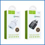 Bộ Sạc Nhanh 18W Hoco C12Q, Type-C & Micro, LED Báo Pin, Sạc Nhanh QC3.0/PD, Chống Nóng, Chống Cháy ABS + PC, EU Plug, Nhỏ Gọn & Di Động, Tương Thích iPhone, Samsung, Xiaomi, Sạc An Toàn Cho Pin