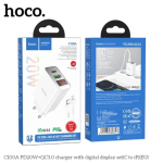 Bộ Sạc Nhanh 20W Hoco C100A, hỗ trợ PD QC AFC FCP, đầu ra Type-C và USB-A, tương thích iPhone, iPad, Android, kèm dây C to Lightning 1m, sạc nhanh, an toàn, chuẩn EU, nhỏ gọn tiện lợi