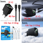 Bộ Sạc Nhanh 20W Hoco CS83A, 2 Cổng USB Type-C & Type-A, hỗ trợ PD QC3.0 FCP AFC, củ sạc nhanh chân EU, kèm cáp C to Lightning 1m, sạc nhanh iPhone, iPad, Android, chống quá nhiệt an toàn tuyệt đối