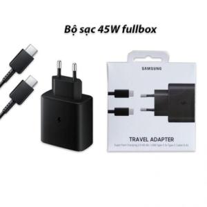 Bộ Sạc Nhanh 45W Và 25W Samsung Type-C Zin Full Hộp, Hỗ Trợ Super Fast Charging 2.0 Cho Galaxy Note10 Plus, S20, Note20, Củ Sạc Chính Hãng Samsung Kèm Cáp 5A, Bảo Vệ Quá Tải, Sạc Siêu Nhanh Ổn Định An Toàn
