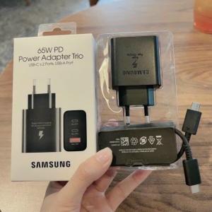 Bộ Sạc Nhanh 65W Samsung 3 Cổng Linh Kiện, Type-C & USB-A, Sạc Siêu Nhanh Cho Laptop, iPhone, Samsung, Macbook, iPad, Nhỏ Gọn, Chống Bám Bụi, Sạc Nhiều Thiết Bị Cùng Lúc, An Toàn, Bền Bỉ & Hiệu Suất Cao