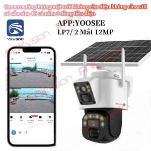 Camera 4G Yoosee LP7 2 Mắt Solar Năng Lượng 1080P, Pin Lithium 10.000mAh Siêu Bền Tự Sạc Tấm Pin Mặt Trời 5W, Kết Nối SIM 4G Toàn Cầu Không Cần WiFi, Hồng Ngoại 10m Ban Đêm Màu Sắc, Phát Hiện Chuyển Động PIR Thông Minh Gửi Cảnh Báo App Yoosee