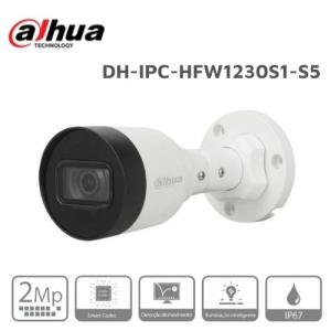 Camera Dahua IP 2MP DH-IPC-HFW1230S1P-S5-VN, Bullet ngoài trời IP67, hỗ trợ PoE, tầm nhìn ban đêm rõ nét hồng ngoại 30 m, nén H.265+, dành cho văn phòng, shop và khu vực công cộng cần giám sát liên tục.