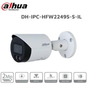 Camera Dahua IP 2MP DH-IPC-HFW2249S-S-IL, Smart Dual Light màu đêm sáng rõ, AI phát hiện người và phương tiện, nén H.265+ tiết kiệm lưu trữ, micro thu âm, chuẩn IP67, phù hợp cho gia đình và doanh nghiệp