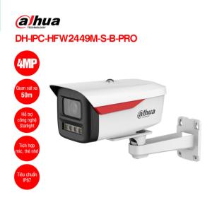 Camera Dahua WizColor IP 4MP, Full Color 24/7, Sắc Nét Ban Đêm, Cảm Biến 1/1.8" Starlight, Tích Hợp AI-ISP Độc Quyền, WDR 120dB Chống Ngược Sáng Tuyệt Đối, LED Ánh Sáng Ấm 50m, Công Nghệ SMD Plus Nhận Diện Chính Xác Người & Xe