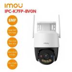 Camera giám sát IMOU 8MP IPC-K7FP-8V0N, thiết kế quay xoay 360°, đèn LED và còi báo động tích hợp, hỗ trợ WiFi 6 & ONVIF – nâng tầm bảo mật cho sân vườn, nhà phố, kho hàng nhỏ.