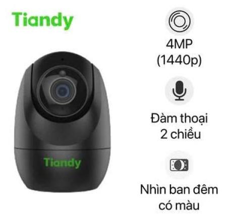 Camera giám sát WiFi Tiandy H620 4MP Fullcolor, chất lượng hình ảnh sắc nét, quan sát ban đêm có màu, xoay linh hoạt 360°, tích hợp mic loa, hỗ trợ lưu trữ đám mây, bảo vệ an ninh toàn diện