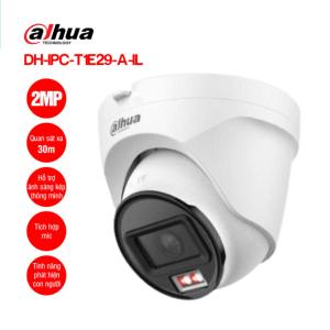 Camera IP Dahua DH IPC T1E29 A IL 2 MP Smart Dual Light, hình ảnh Full HD 1080p sắc nét ngày đêm, đèn LED trắng + hồng ngoại 30 m, mic tích hợp, chuẩn chống nước IP67, bảo vệ gia đình và cửa hàng bạn cực kỳ hiệu quả.