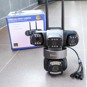 Camera WiFi Hieasy W616-Pro 28MP 4 Mắt 4 Khung Hình Full HD Siêu Sắc, Kết Hợp 4 Ống Kính Góc Rộng 95° Quan Sát Toàn Cảnh Xoay PTZ 355°/90° Qua App Hieasy, Ban Đêm Có Màu 12m LED Trắng + Hồng Ngoại Thông Minh, Đàm Thoại Hai Chiều Rõ Ràng