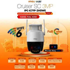 Camera WiFi IMOU IPC-K7FP-3H0WE ngoài trời 3MP 3K UHD, xoay 355°/90° toàn cảnh, kết nối WiFi 6 ổn định, cảnh báo AI nhận diện người, chế độ ban đêm màu sắc sống động — giải pháp an ninh thông minh cho gia đình và doanh nghiệp.
