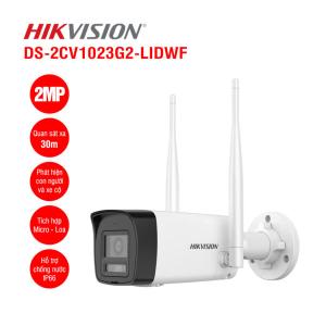 Camera WiFi ngoài trời Hikvision DS-2CV1023G2 LIDWF, độ phân giải Full HD 1080p, hỗ trợ WiFi 6 & phát hiện người & phương tiện, chống nước IP66, tích hợp mic và loa hai chiều – Giải pháp an ninh thông minh bảo vệ gia đình bạn cả ngày lẫn đêm