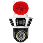 Camera WiFi Yoosee Q54D 12MP 3 Mắt Ngoài Trời Full HD Siêu Sắc, Kết Hợp 3 Ống Kính Góc Rộng 91° Quan Sát Toàn Cảnh Xoay PTZ 355°/90° Qua App Yoosee, Ban Đêm Có Màu 10m LED Trắng + Hồng Ngoại Thông Minh, Đàm Thoại Hai Chiều Rõ Ràng