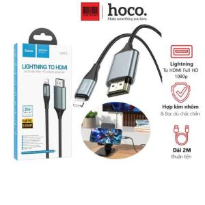 Cáp chuyển đổi Hoco UA15 Lightning sang HDMI, dây dài 2m, hỗ trợ iOS 8.0+, đầu ra video 1080P, chất liệu cao cấp hợp kim nhôm + dây bện
