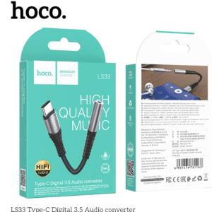 Cáp chuyển Hoco LS33 Type-C sang 3.5mm, chất liệu hợp kim nhôm + dây bện siêu bền, chiều dài 12cm trọng lượng 5g, hỗ trợ micrô và điều khiển âm lượng, tương thích Huawei, Xiaomi, OnePlus, Samsung, iPad Pro/Air, giải pháp tối ưu cho tai nghe truyền th