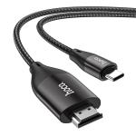 Cáp chuyển Hoco UA16 Type-C ra HDMI 4K, dây dài 2m, hỗ trợ video 3840×2160, tương thích Mac OS, Linux, Windows, thiết kế nhỏ gọn, chỉ cắm là dùng ngay