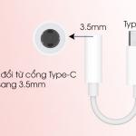 Cáp chuyển Type-C sang 3.5mm iPhone 15 Zin, dây ngắn 0.07m, hỗ trợ nghe nhạc và gọi điện, thiết kế nhỏ gọn, tiện lợi, sản xuất tại Việt Nam/Trung Quốc, mang lại âm thanh trung thực và kết nối ổn định cho người dùng iOS