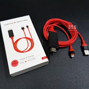 Cáp HDMI từ điện thoại lên tivi cổng Lightning iPhone, tương thích iOS từ iPhone 5 trở lên, iPad, dây dài 2m, vỏ dây trơn dai chống đứt, 3 đầu cắm HDMI, USB, Lightning, truyền dữ liệu nhanh, kết nối ổn định, tiện lợi cho giải trí