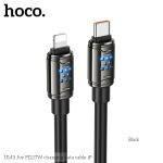 Cáp Hoco U143 27W, dây sạc nhanh Type-C sang Lightning, dài 1.2m, hỗ trợ Apple PD, vỏ PVC chống rối, đầu nối hợp kim kẽm, lõi dây 6mm, giải pháp toàn diện cho người dùng Apple