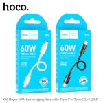 Cáp Hoco X96 60W 2 đầu Type-C, dây ngắn 25cm, hỗ trợ sạc nhanh laptop và điện thoại, dòng điện 3A, chất liệu PVC bền, lõi dây OD4mm, phụ kiện chính hãng, giải pháp tối ưu cho sạc nhanh bền bỉ.