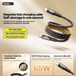 Cáp Remax CB07 65W, dây sạc nhanh từ tính Type-C sang Type-C, dài 1.2m, lực hút nam châm mạnh, thiết kế nhỏ gọn, hỗ trợ PD 65W, sạc nhanh tốc độ cao, giải pháp toàn diện cho người dùng Apple và Android