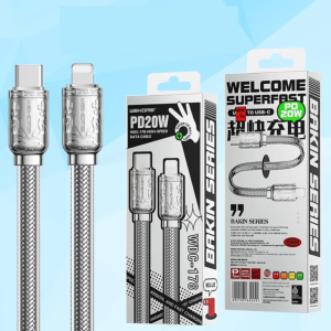 Cáp Sạc Mạ Bạc Wekome WDC-178 Type-C Ra Lightning, Dây PC + Nylon 1m, Hỗ Trợ PD20W, Truyền Dữ Liệu 480MB/S, Thiết Kế Bền Bỉ Chống Rối, Tương Thích iPhone iPad, Giải Pháp Sạc Nhanh Chính Hãng