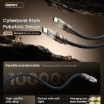 Cáp Sạc Nhanh 100W Remax RC-C130 Type-C to Type-C, dây bọc dù siêu bền dài 1.2m, vỏ hợp kim kẽm chống gãy, màu xám bạc sang trọng, phụ kiện chính hãng cho smartphone, tablet và laptop