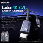 Cáp sạc nhanh 240W Wekome WDC-23, bọc vải chống rối, 2 đầu Type-C, truyền tải siêu tốc, độ bền vượt trội, tối ưu cho laptop gaming, smartphone cao cấp, hỗ trợ QC 3.0, thiết kế sang trọng, tiện lợi cho người dùng hiện đại