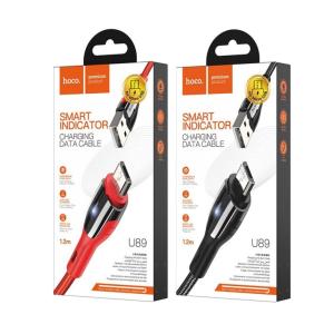 Cáp Sạc Nhanh 2.4A Hoco U89, 3 Đầu Lightning Type-C Micro, Dây Bện Hợp Kim Kẽm 1.2m, Có Đèn Báo Trắng, Tương Thích iPhone iPad Android, Truyền Dữ Liệu Ổn Định, Giải Pháp Sạc Đa Thiết Bị Chính Hãng