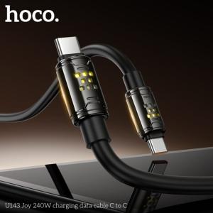 Cáp Sạc Nhanh Hoco U143 240W, 2 Đầu Type-C, Dài 1.2m, Vỏ PVC Bền Bỉ, Đầu Nối Hợp Kim Kẽm, Lõi Dây Cao Cấp, Hỗ Trợ PD3.1, Sạc Siêu Nhanh 48V/5A, Giải Pháp Sạc Laptop Điện Thoại Máy Tính Bảng Chính Hãng