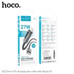Cáp Sạc Nhanh Hoco X112 Led 5A 66W/60W/27W/2.4A, USB ra 2 đầu Type-C và Lightning IP, dây bện dài 1m bền bỉ, đầu nối hợp kim nhôm sáng bóng, lõi dẫn điện to ổn định, hỗ trợ sạc laptop 60W và điện thoại 3A, màn hình LED hiển thị nguồn điện thời gian t