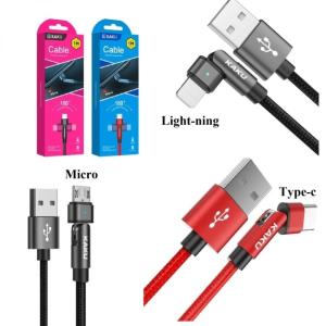 Cáp Sạc Nhanh Kaku KSC-465 Lightning 2.4A, đầu xoay 180° tiện lợi, dây dài 100cm, lõi đồng không oxy truyền tải ổn định, chốt nhôm phủ chống ăn mòn, sạc nhanh cho iPhone/iPad/Type-C/Micro, đóng gói chính hãng bền bỉ