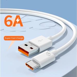 Cáp Sạc Nhanh OPPO 6A Type-C (Đầu Cam), màu trắng, hỗ trợ dòng điện 6A ổn định, giao diện USB – Type-C, chiều dài 0.3m/1.5m/2m, đầu đơn chắc chắn, tương thích Huawei, Xiaomi, Honor, phụ kiện chính hãng bền bỉ cho smartphone và tablet Android