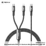 Cáp Sạc Nhanh Remax CB25 2 đầu Type-C + Lightning, công suất PD 100W/30W, dây bện lưới 48 sợi siêu bền dài 1.2m, vỏ hợp kim nhôm chống oxy hóa, LED báo sạc dịu mắt, truyền dữ liệu 480Mb/s, tuổi thọ 10.000 lần cắm rút, bảo hành chính hãng 12 tháng