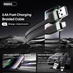 Cáp Sạc Nhanh Remax RC-C085 Lightning iOS 2.4A, dây sạc chính hãng cho iPhone, iPad, AirPods, trọng lượng hộp 45g, kích thước 12x11x2cm, thiết kế chắc chắn, truyền dữ liệu ổn định, sạc nhanh an toàn, bền bỉ, tiện lợi cho người dùng Apple.