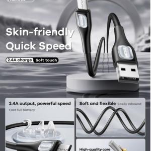 Cáp sạc nhanh Remax RC-C096 Micro 2.1A, dây dài 1m, chất liệu dây đồng + nylon + vỏ giả silicon, lõi dây dày, chip thông minh, chống rơi, phụ kiện chính hãng, giải pháp sạc nhanh an toàn và bền bỉ.