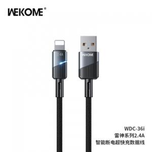 Cáp Sạc Nhanh Wekome WDC-36i USB Lightning, tốc độ truyền dữ liệu 480Mbps, đầu nối hợp kim nhôm chống oxy hóa, dây bện nylon siêu bền, tự động ngắt khi đầy, bảo vệ pin, sạc an toàn cho iPhone và iPad
