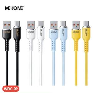 Cáp Wekome WDC-009a USB to Type-C, sạc nhanh 6A công suất 65W, hỗ trợ 3 đầu sạc đa năng, hợp kim kẽm chống gãy, truyền dữ liệu tốc độ cao 480Mbps, dây dài 1m, thiết kế chống rối, phụ kiện chính hãng