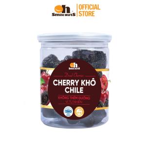 Cherry khô Chile Oh! Smile Nuts hũ 230g, trái cây sấy không đường, dẻo mềm, giàu vitamin & chất chống oxy hoá, ăn vặt healthy, nhập khẩu từ Chile, giữ vị tự nhiên, snack tốt cho sức khỏe