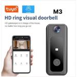 Chuông cửa camera WiFi không dây M3, video 720P HD góc rộng 125 độ, hỗ trợ Tuya Smart Life, ghi âm 5m, tầm nhìn đêm hồng ngoại, gọi nội bộ 2 chiều, thẻ nhớ 64GB, tương thích Android iOS, an ninh gia đình thông minh hiện đại